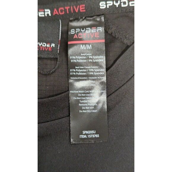 Spyder Active ProWEB Mens Size Medium Black Short Sleeve Crew Neck T-Shirt - Picture 9 of 10